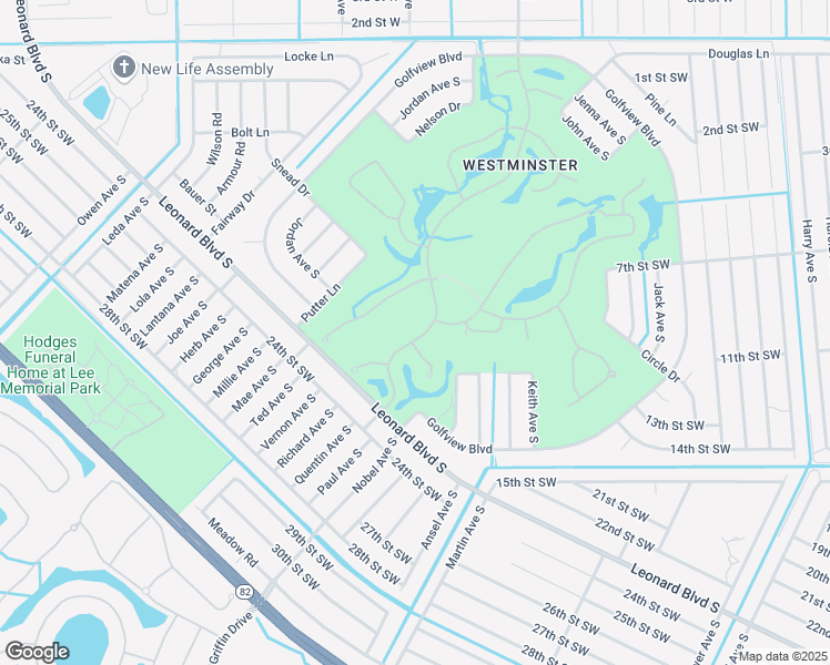 map of restaurants, bars, coffee shops, grocery stores, and more near 2218 Berkley Way in Lehigh Acres