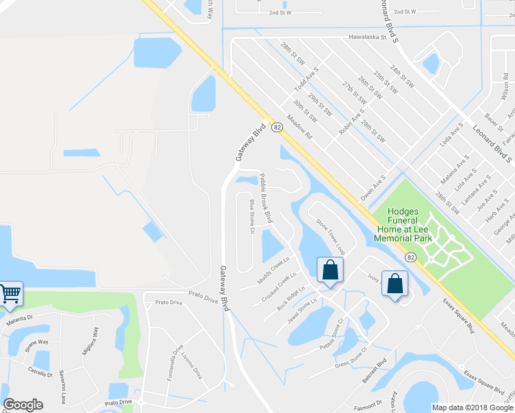 map of restaurants, bars, coffee shops, grocery stores, and more near 9842 Blue Stone Circle in Fort Myers