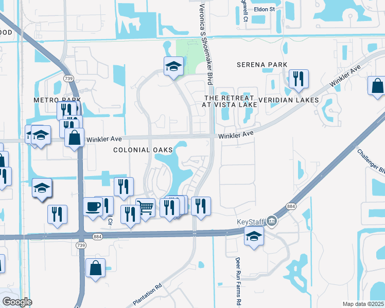 map of restaurants, bars, coffee shops, grocery stores, and more near 4133 Bellasol Circle in Fort Myers