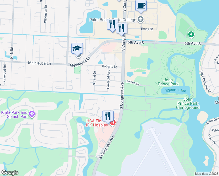 map of restaurants, bars, coffee shops, grocery stores, and more near 3083 Mcsherry Drive in Lake Worth