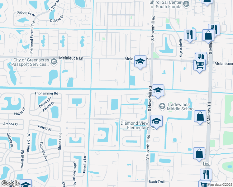 map of restaurants, bars, coffee shops, grocery stores, and more near 5059 Starblaze Drive in Greenacres