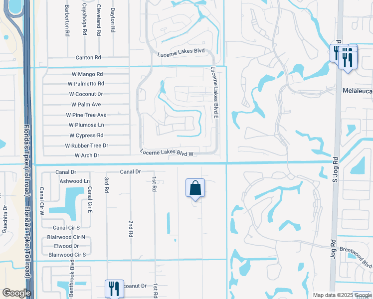 map of restaurants, bars, coffee shops, grocery stores, and more near 4723 Lucerne Lakes Boulevard East in Lake Worth