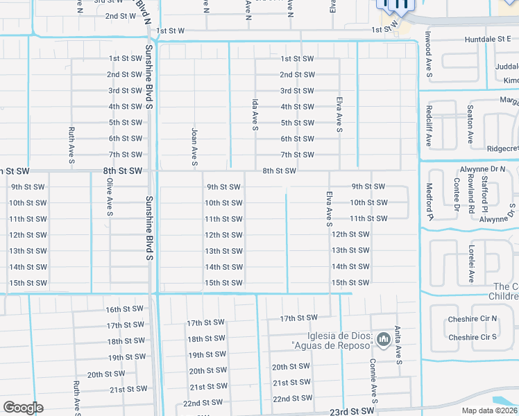 map of restaurants, bars, coffee shops, grocery stores, and more near 2811 10th Street Southwest in Lehigh Acres