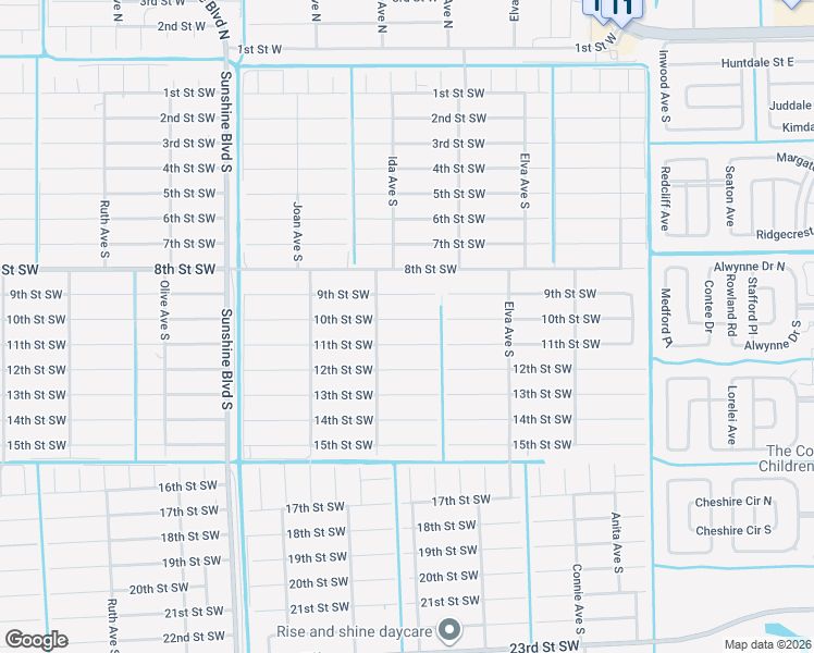 map of restaurants, bars, coffee shops, grocery stores, and more near 2811 10th Street Southwest in Lehigh Acres