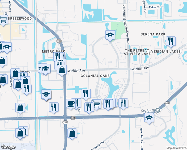 map of restaurants, bars, coffee shops, grocery stores, and more near in Fort Myers