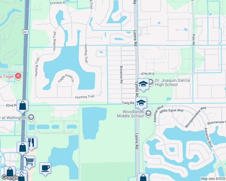 map of restaurants, bars, coffee shops, grocery stores, and more near 9200 Artist Place in Lake Worth