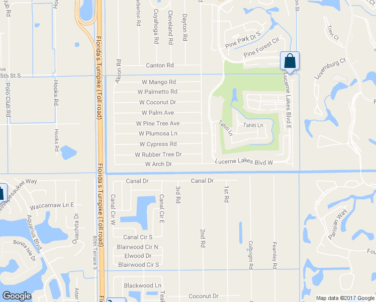 map of restaurants, bars, coffee shops, grocery stores, and more near 20 West Rubber Tree Drive in Lake Worth
