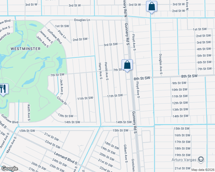 map of restaurants, bars, coffee shops, grocery stores, and more near 700 Harold Avenue South in Lehigh Acres