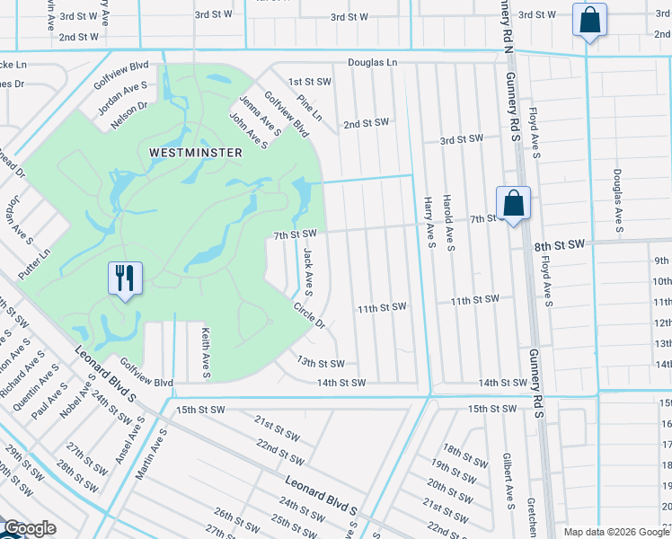 map of restaurants, bars, coffee shops, grocery stores, and more near 4557 Golfview Boulevard in Lehigh Acres