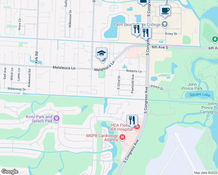 map of restaurants, bars, coffee shops, grocery stores, and more near 4942 Serafica Drive in Lake Worth