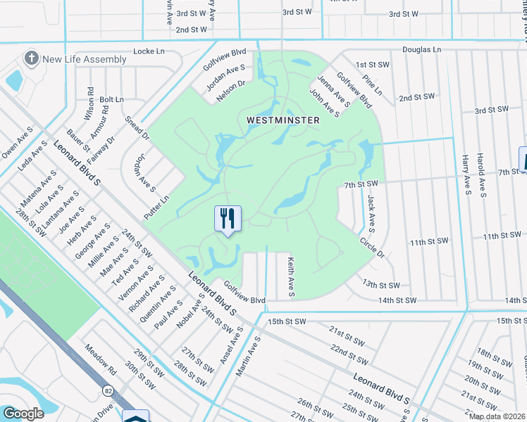 map of restaurants, bars, coffee shops, grocery stores, and more near 2012 Oxford Ridge Circle in Lehigh Acres
