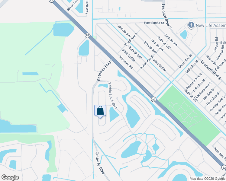 map of restaurants, bars, coffee shops, grocery stores, and more near 12501 Gemstone Court in Fort Myers