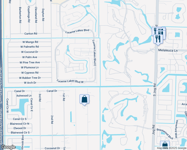 map of restaurants, bars, coffee shops, grocery stores, and more near 4704 Lucerne Lakes Boulevard East in Lake Worth