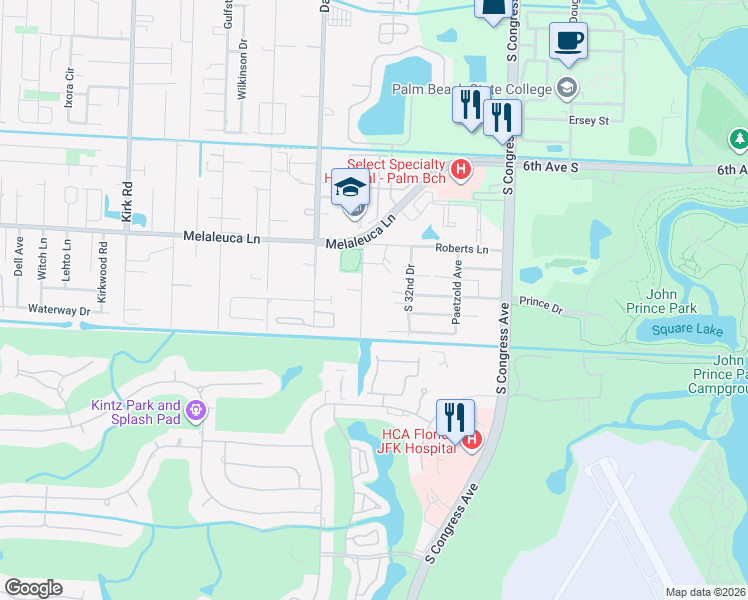 map of restaurants, bars, coffee shops, grocery stores, and more near 4942 Serafica Drive in Lake Worth