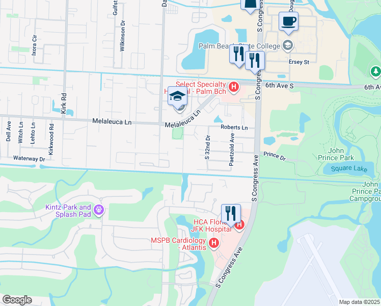 map of restaurants, bars, coffee shops, grocery stores, and more near 4942 Serafica Drive in Lake Worth