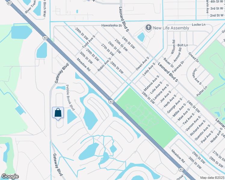 map of restaurants, bars, coffee shops, grocery stores, and more near 338 Harold Avenue South in Lehigh Acres