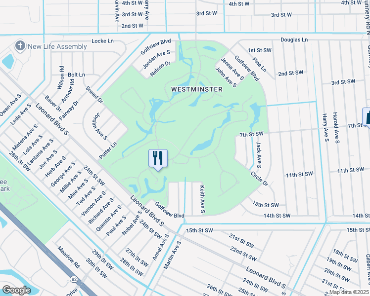 map of restaurants, bars, coffee shops, grocery stores, and more near 2024 Oxford Ridge Circle in Lehigh Acres