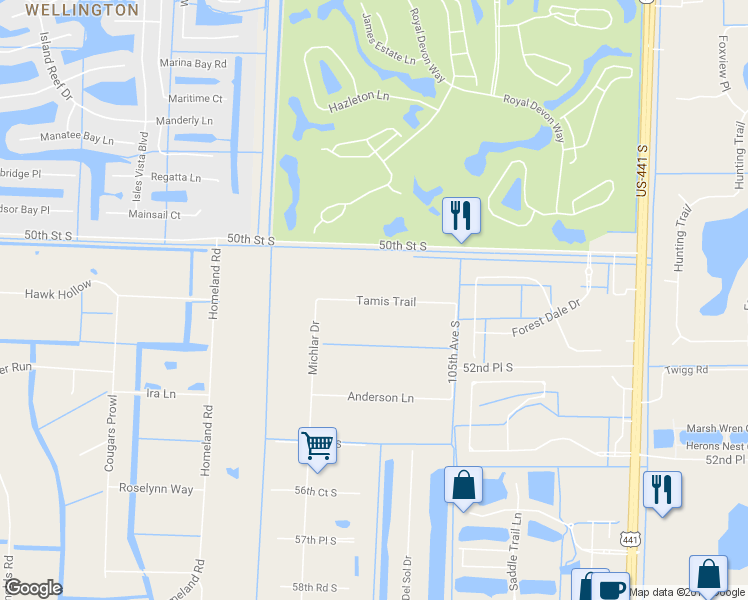 map of restaurants, bars, coffee shops, grocery stores, and more near 10723 Tamis Trail in Lake Worth