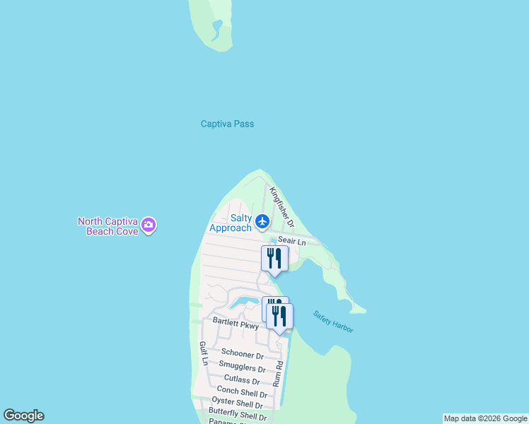 map of restaurants, bars, coffee shops, grocery stores, and more near in Pineland