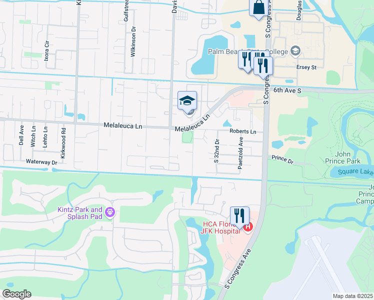 map of restaurants, bars, coffee shops, grocery stores, and more near 4810 Serafica Drive in Lake Worth