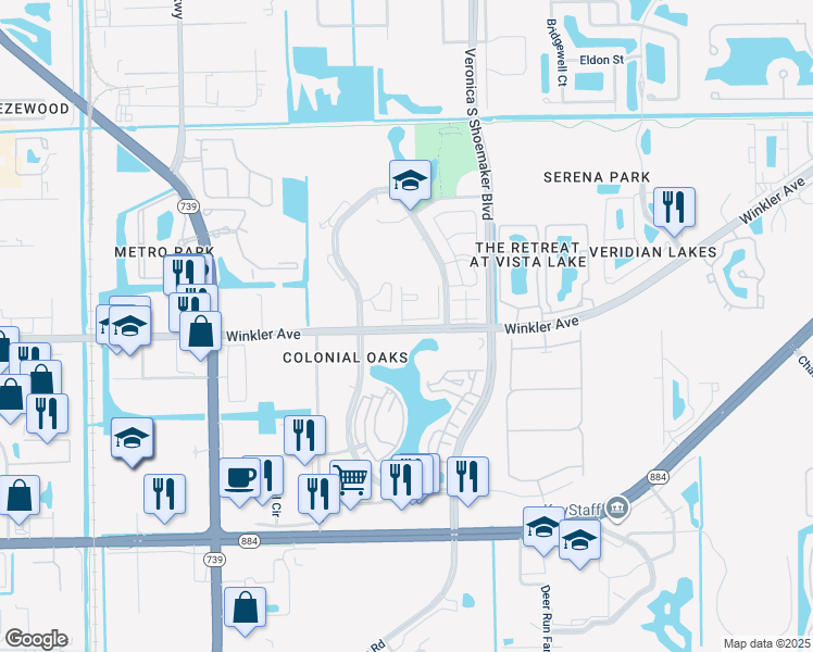 map of restaurants, bars, coffee shops, grocery stores, and more near 3407 Winkler Avenue in Fort Myers