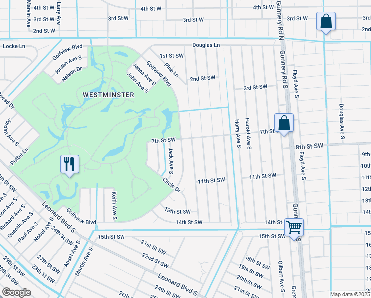 map of restaurants, bars, coffee shops, grocery stores, and more near 4580 Golfview Boulevard in Lehigh Acres