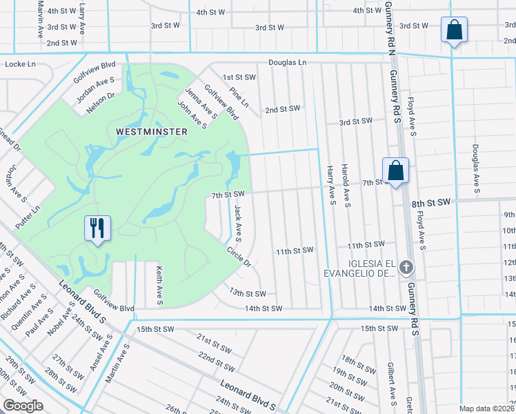 map of restaurants, bars, coffee shops, grocery stores, and more near 4580 Golfview Boulevard in Lehigh Acres