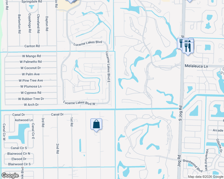 map of restaurants, bars, coffee shops, grocery stores, and more near 4696 Lucerne Lakes Boulevard East in Lake Worth