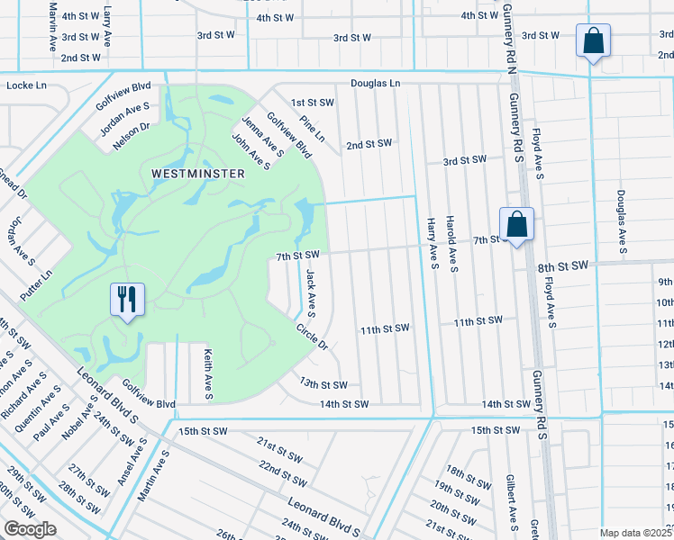 map of restaurants, bars, coffee shops, grocery stores, and more near 4580 Golfview Boulevard in Lehigh Acres