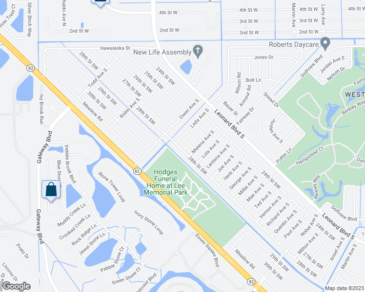 map of restaurants, bars, coffee shops, grocery stores, and more near 5022 28th Street Southwest in Lehigh Acres