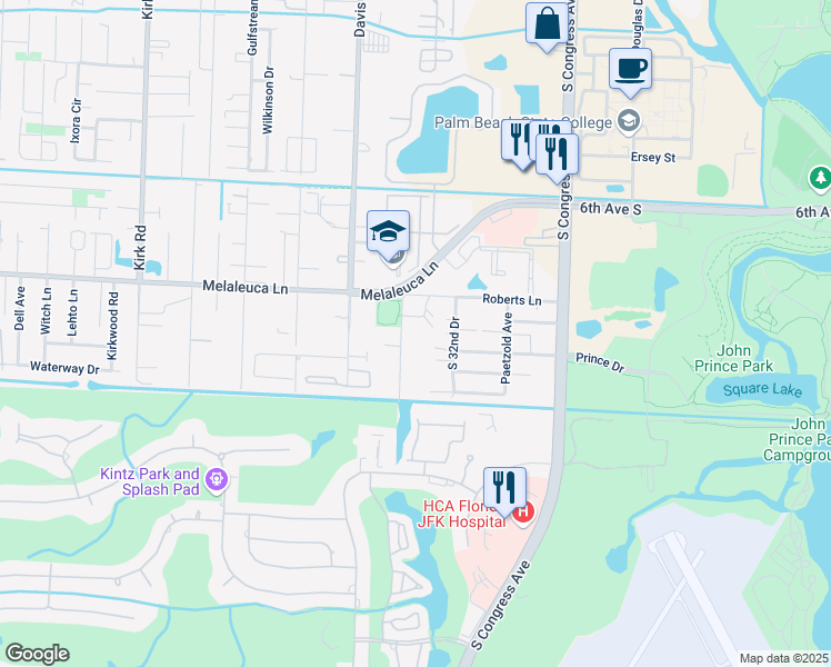 map of restaurants, bars, coffee shops, grocery stores, and more near 4810 Serafica Drive in Lake Worth