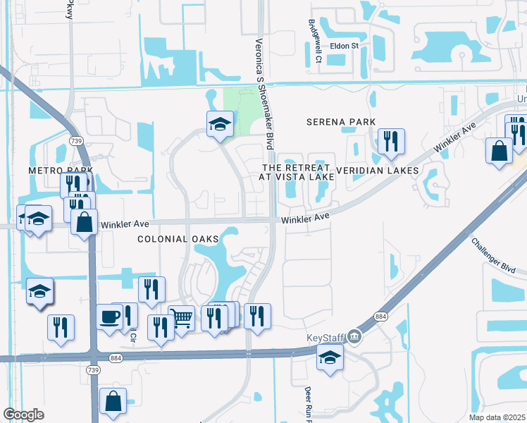 map of restaurants, bars, coffee shops, grocery stores, and more near 3733 Schoolhouse Road East in Fort Myers