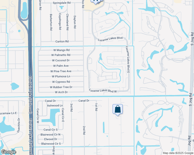 map of restaurants, bars, coffee shops, grocery stores, and more near 7770 Tahiti Lane in Lake Worth