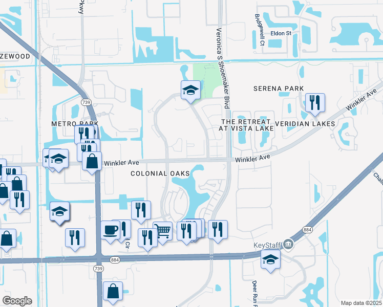 map of restaurants, bars, coffee shops, grocery stores, and more near 3407 Winkler Avenue in Fort Myers