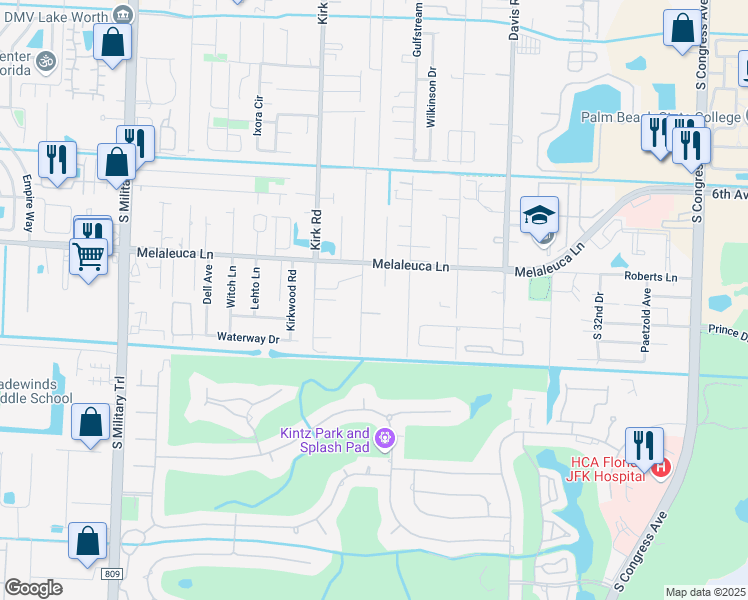 map of restaurants, bars, coffee shops, grocery stores, and more near 1110 Mathis St in Lake Worth