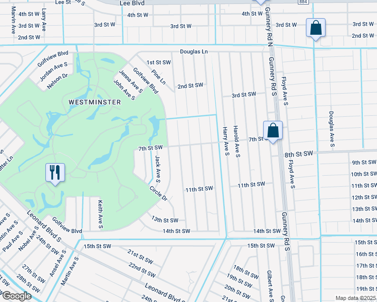 map of restaurants, bars, coffee shops, grocery stores, and more near 704 Icabod Avenue South in Lehigh Acres