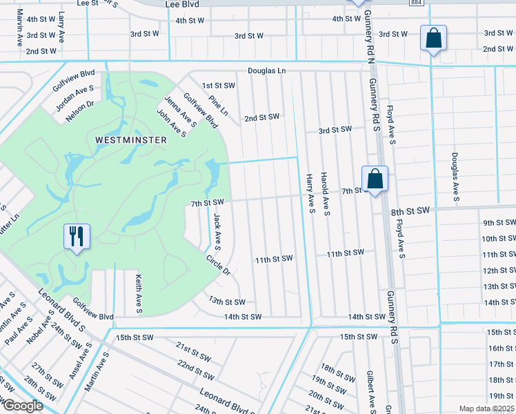 map of restaurants, bars, coffee shops, grocery stores, and more near 704 Icabod Avenue South in Lehigh Acres