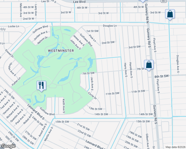 map of restaurants, bars, coffee shops, grocery stores, and more near 700 Jack Avenue South in Lehigh Acres