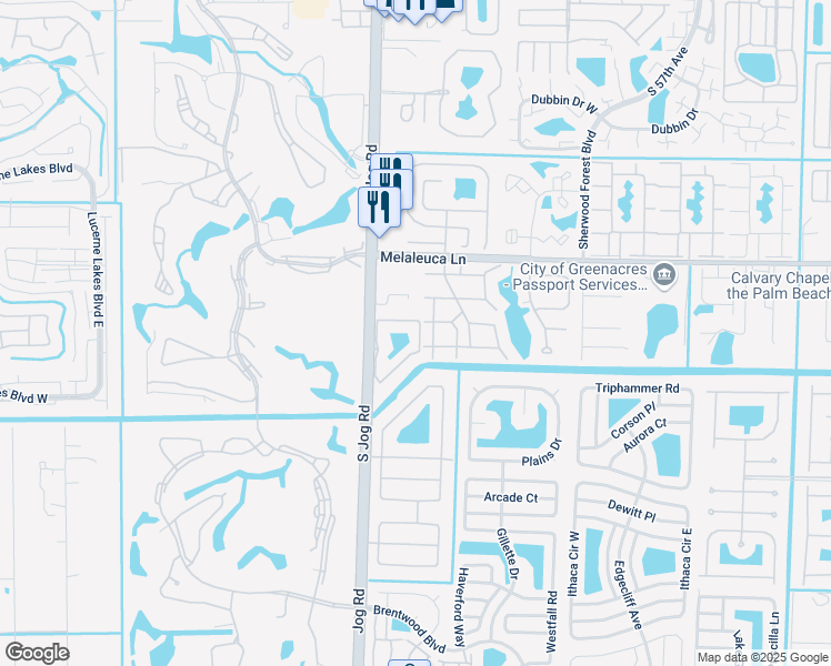 map of restaurants, bars, coffee shops, grocery stores, and more near 904 Timberlane Circle in Greenacres