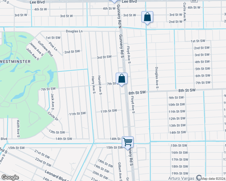 map of restaurants, bars, coffee shops, grocery stores, and more near 710 Gilbert Avenue South in Lehigh Acres