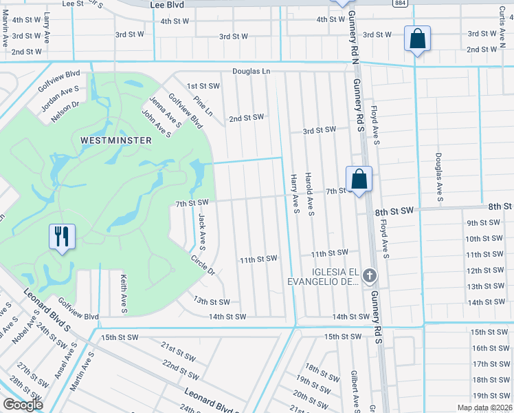 map of restaurants, bars, coffee shops, grocery stores, and more near 705 Homer Avenue South in Lehigh Acres