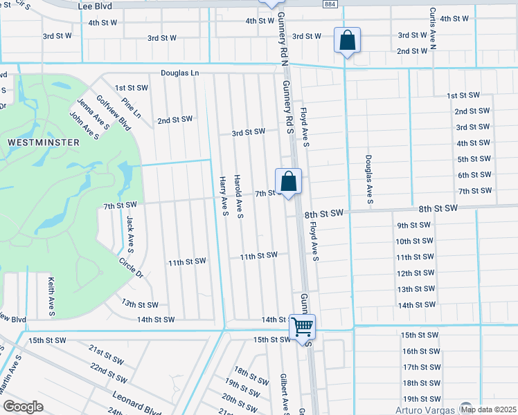 map of restaurants, bars, coffee shops, grocery stores, and more near 710 Gilbert Avenue South in Lehigh Acres