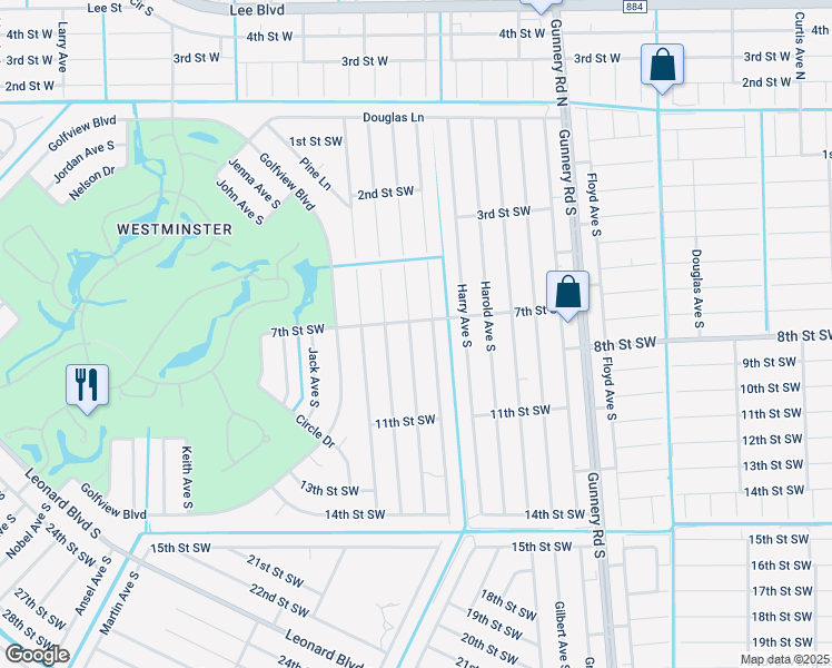 map of restaurants, bars, coffee shops, grocery stores, and more near 705 Homer Avenue South in Lehigh Acres