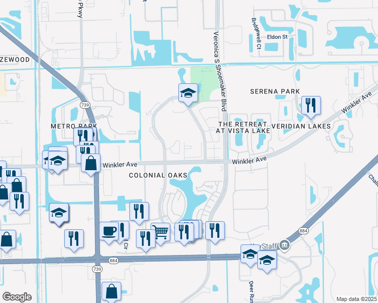 map of restaurants, bars, coffee shops, grocery stores, and more near 3407 Winkler Avenue in Fort Myers