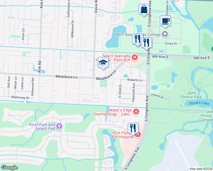 map of restaurants, bars, coffee shops, grocery stores, and more near 4810 Serafica Drive in Lake Worth