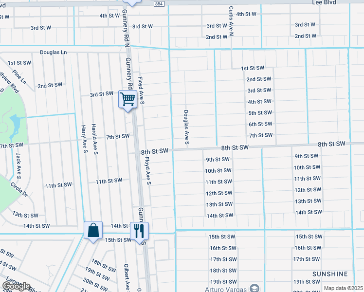 map of restaurants, bars, coffee shops, grocery stores, and more near 4212 8th Street Southwest in Lehigh Acres
