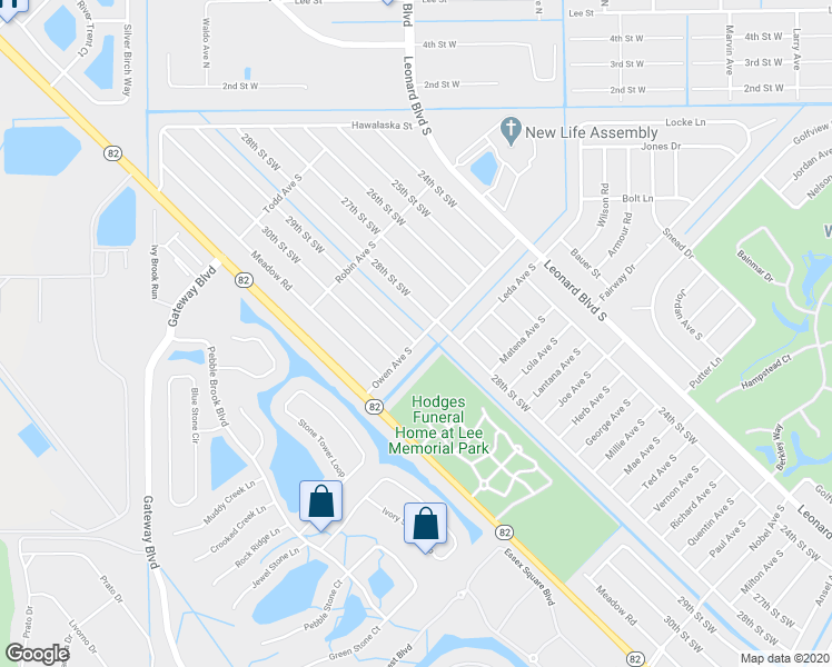 map of restaurants, bars, coffee shops, grocery stores, and more near 5104-5106 29th Street Southwest in Lehigh Acres