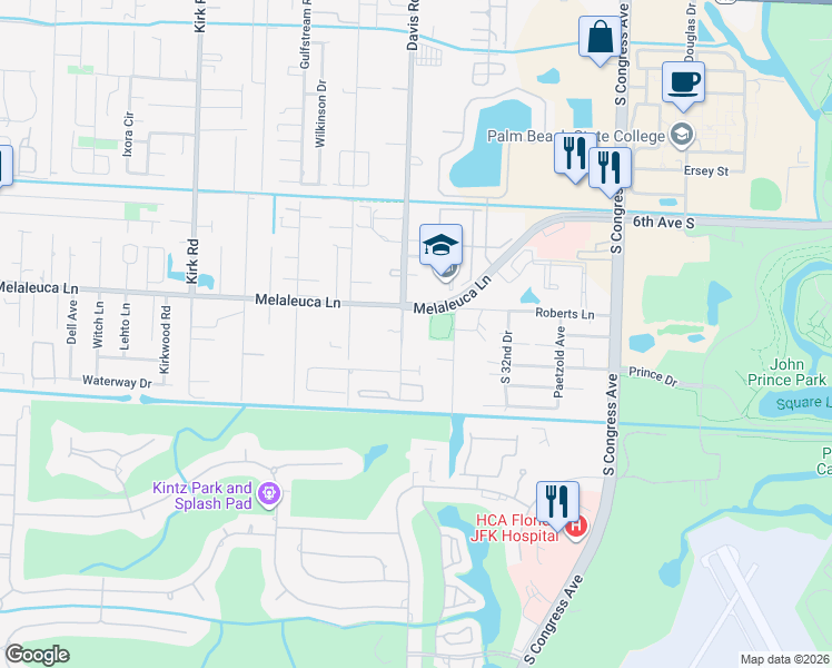 map of restaurants, bars, coffee shops, grocery stores, and more near 4810 Davis Rd in Lake Worth