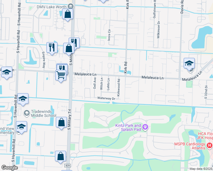 map of restaurants, bars, coffee shops, grocery stores, and more near 1105 Lehto Lane in Lake Worth