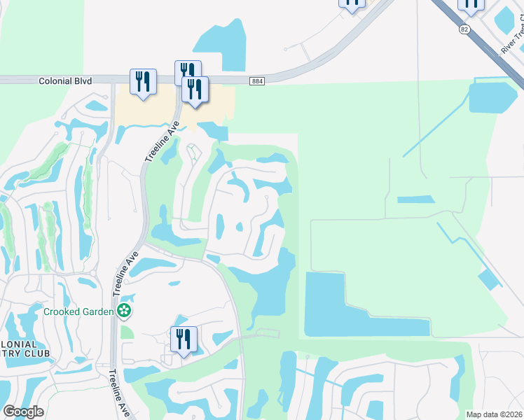 map of restaurants, bars, coffee shops, grocery stores, and more near 9251 Breno Drive in Fort Myers